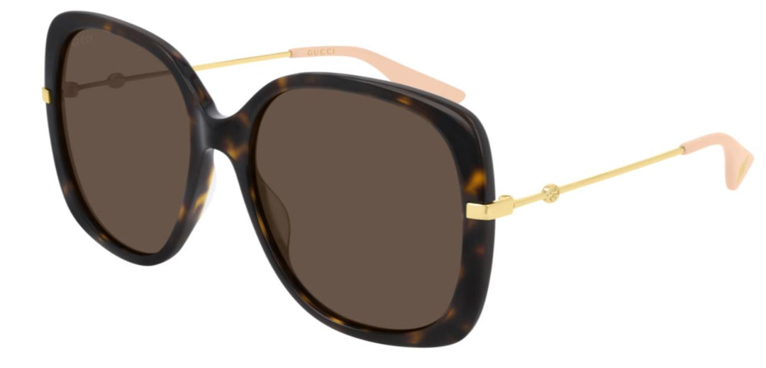 GUCCI サングラス GG0511S-003 大きめ Gucci GG0511S 003 Rectangular Square Acetate Havana Nude Gold