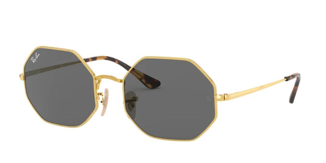 Ray-Ban RB1972 9150B1 Octagon Rectangle Metal Arista Dark Grey Sunglas ...